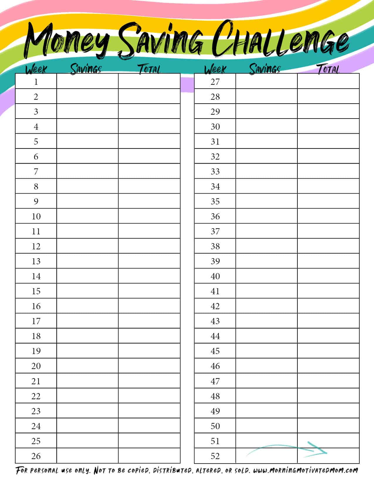 Money Saving Challenge for Kids