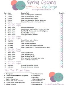 30 Day Spring Cleaning Challenge