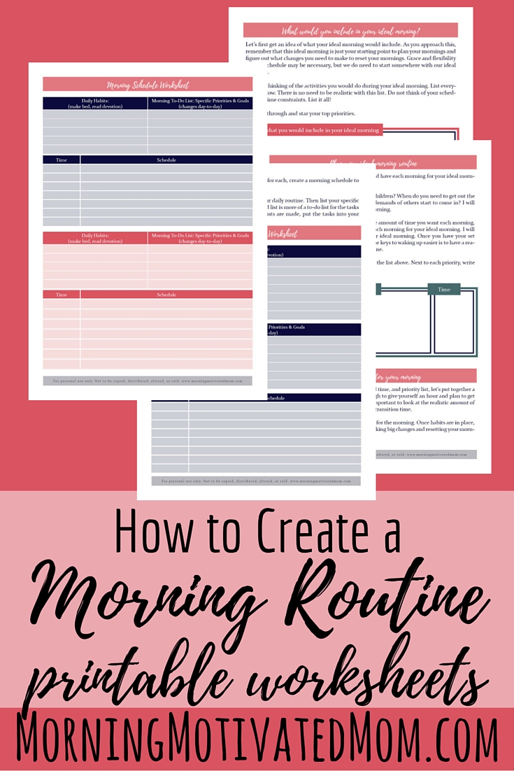 How to Create a Morning Routine: Free Printable Worksheets