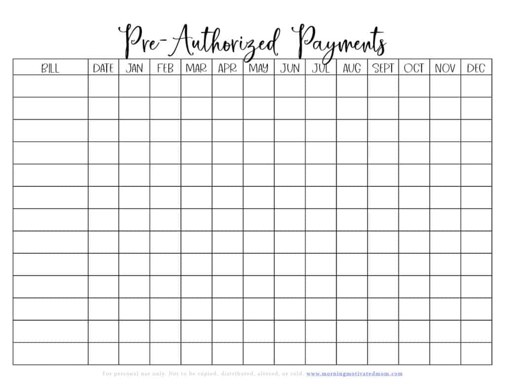 How to Organize Your Bills. Organize you home life with the free Bill Organization Printables. Bill Payment Checklist, Username and Password List, and Pre-Authorized Payment Tracker. Simplify, stay on track, and manage your home well! Bill Organization | Budgeting Tips | Free Money Printables