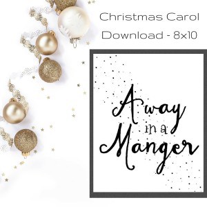Away in a Manger Christmas Print