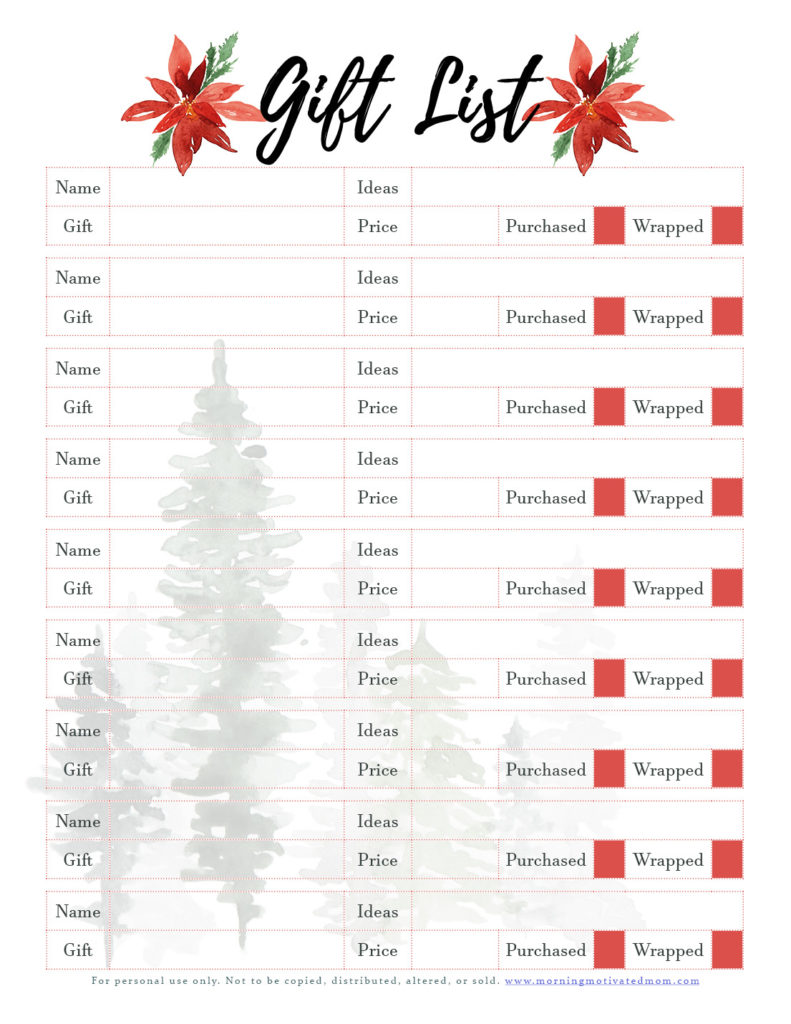 Stay organized and keep track of your holiday gift purchases with this Free Christmas Gift List Printable
