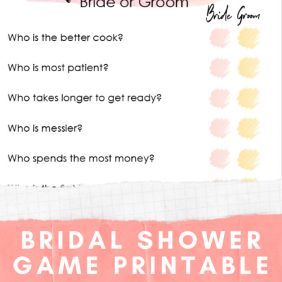 Bridal Shower Game Printable – Guess Who