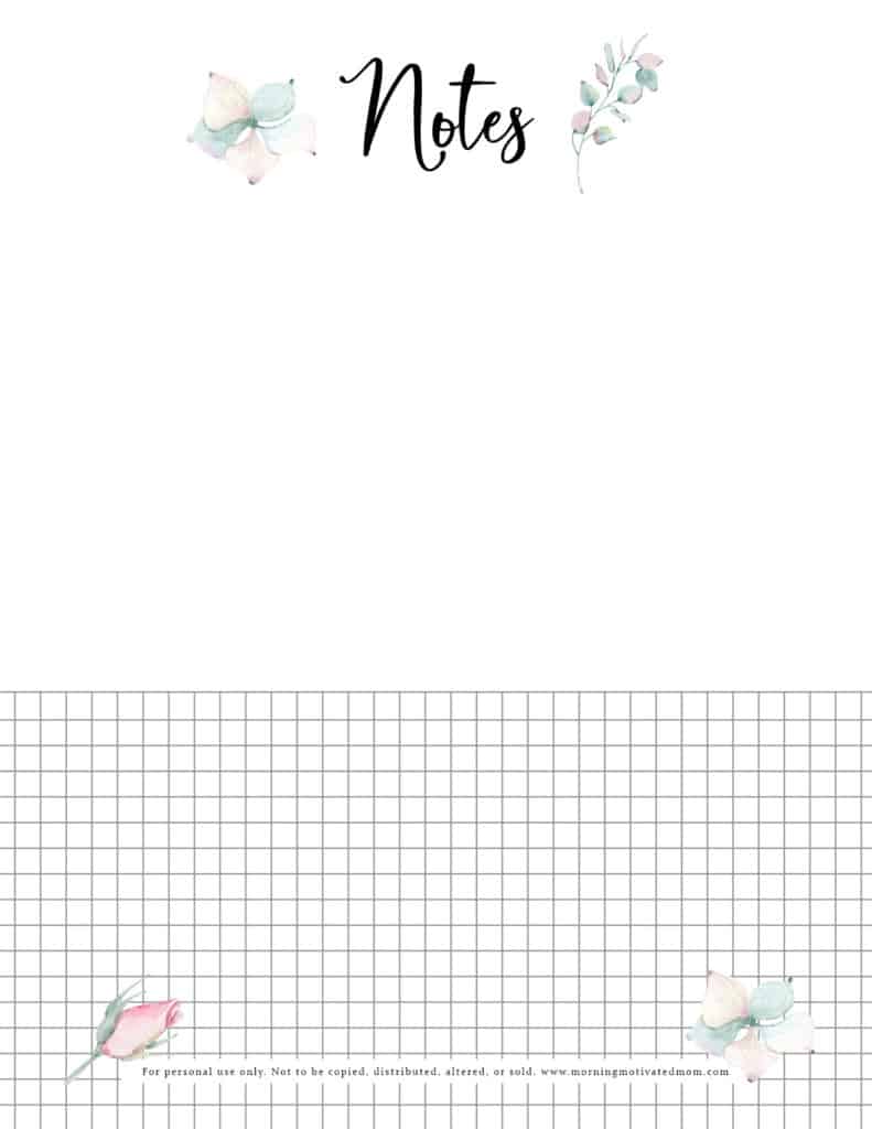The Notes Page on this Free Garden Planner Printable will help you stay organized. rint off multiple pages of the Notes Page. You can add your notes as you plan this year, but don't forget to write notes throughout the planting season and throughout the rest of the summer. Your notes from this year may help you out in future years.