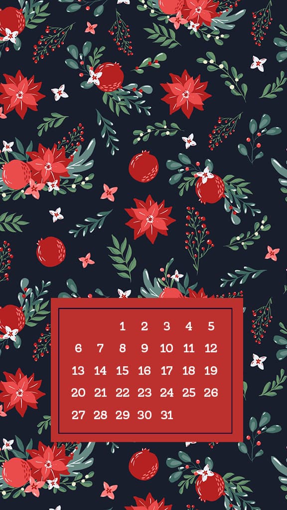 Festive and Pretty December Lockscreen Background for Phone. Brighten up your phone for the entire month of December. Festive for the holiday season!